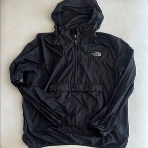 The North Face Black Men's Fanorak Windbreaker Hooded Quarter Zip